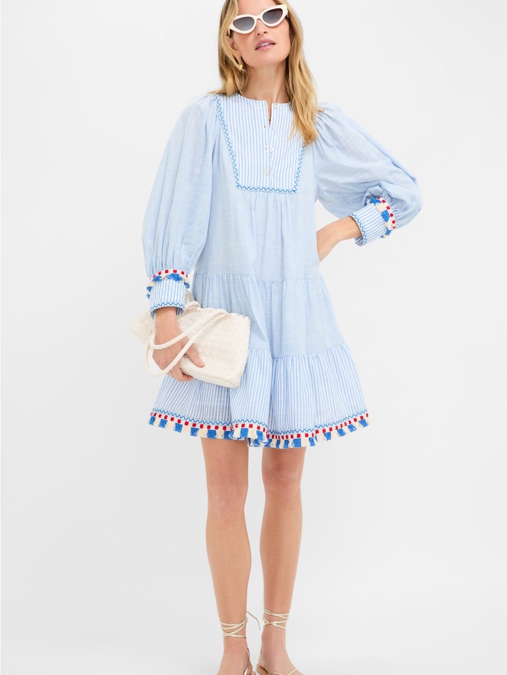Tuckernuck Chambray Stripe Fringe Jen Dress